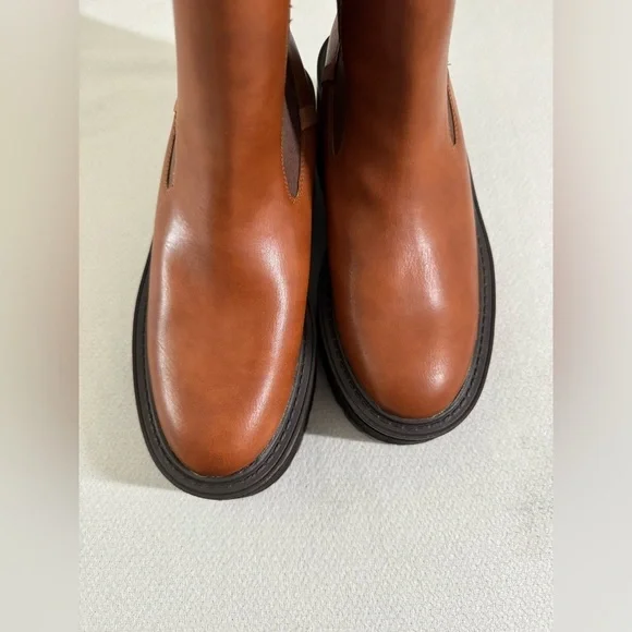Circus NY Sam Edelman Susan Lug Sole Platform Chelsea Boot Cuoio Brown Size 8.5 - Picture 7 of 8